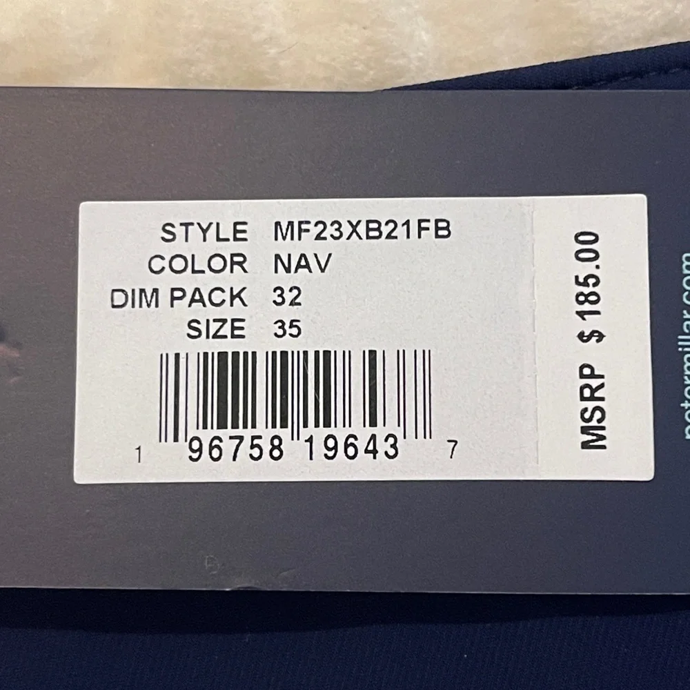 Peter Millar Men's Navy Blue Bingham Performance Pants 35x32 NWT - Picture 3 of 10